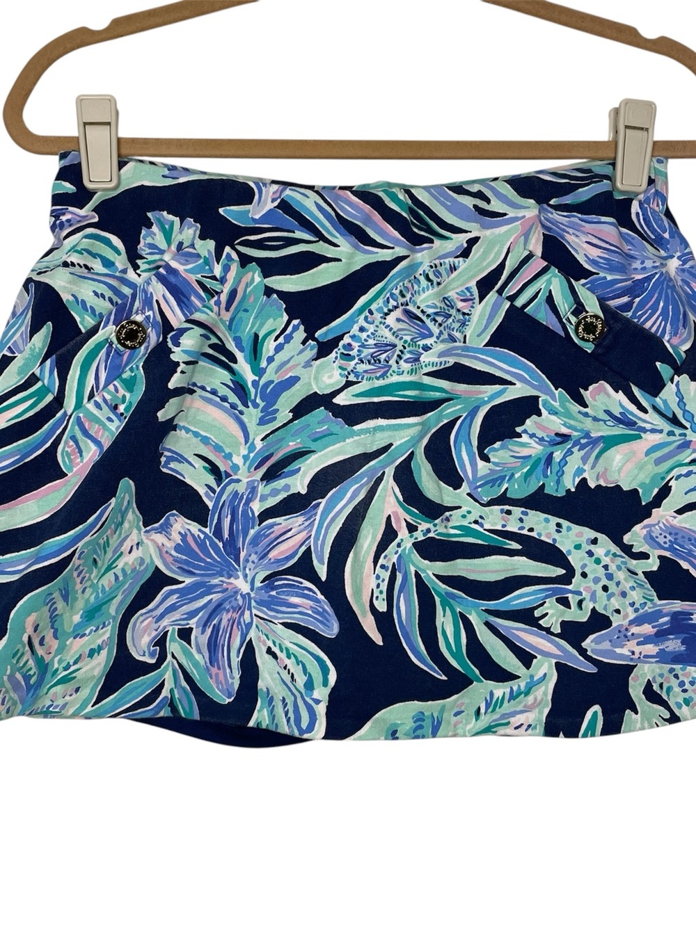 Lilly Pulitzer Madison Skort Tropical Floral Blue Pink Size Medium